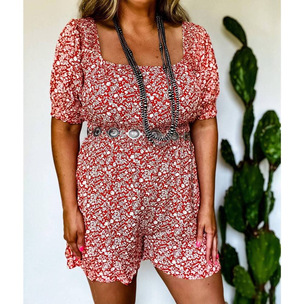 NEW HAILEY & CO the austin romper in red